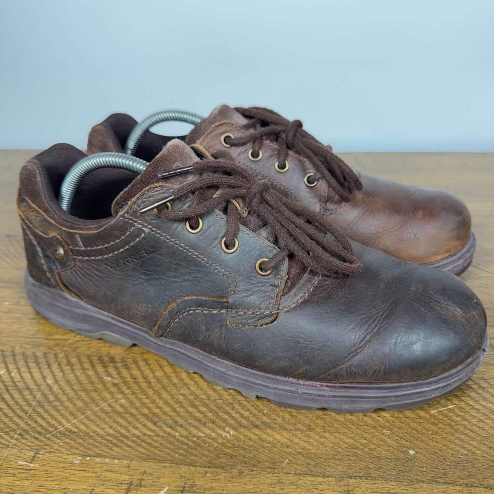 Merrell Shoes Mens 10.5 Brown Shetland Leather Oxford Hiking Casual Walking Y2K